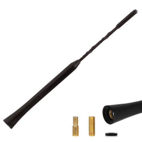 ANTENA AUTO EXTERIOR NEAGRA 23CM CU 2 ADAPTOARE (5-6MM)