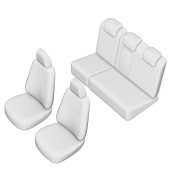 SET HUSE SCAUN UMBRELLA PENTRU FORD FOCUS II HATCHBACK 2005-2011 (BANCHETA FRACTIONATA. COTIERA SPATE) CU TETIERE SPATE IN FORMA DE L