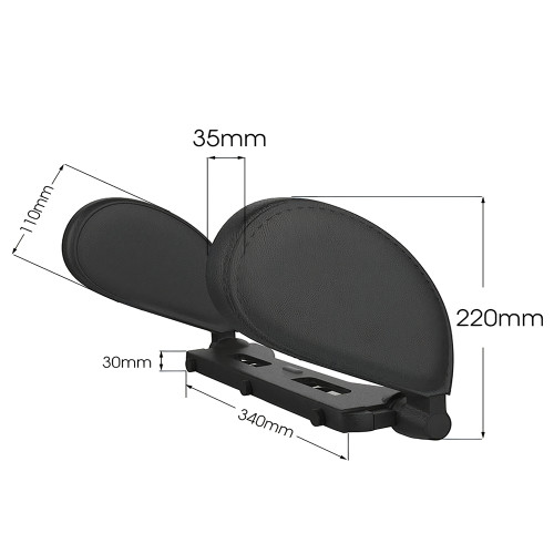 SUPORT TETIERA AUTO REGLABIL-PIELE ECOLOGICA NEAGRA