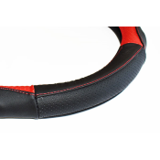 HUSA VOLAN PIELE NATURALA SPORT NEGRU - ROSU 37-39 CM