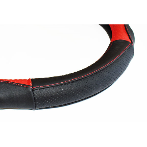 HUSA VOLAN PIELE NATURALA SPORT NEGRU - ROSU 37-39 CM
