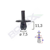 CLIPS FIXARE PENTRU ALFA ROMEO/FIAT 7.5X11.3MM - NEGRU SET 10 BUC