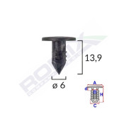 CLIPS GARNITURI PENTRU FIAT 6X13.9 - NEGRU SET 25 BUC