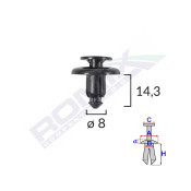CLIPS FIXARE PENTRU MAZDA/SUBARU 8X14.3MM - NEGRU SET 10 BUC