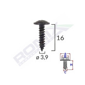 SURUB UNIVERSAL FIXARE NEGRU 3.9X16MM SET 25 BUC