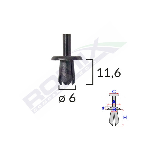 CLIPS FIXARE PENTRU ALFA ROMEO/FIAT MERCEDES OPEL - NEGRU SET 25 BUC