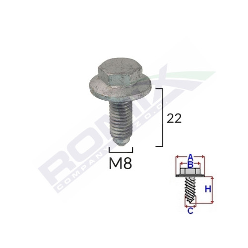 SURUB FIXARE ELEMENTE MOTOR PENTRU GRUP VAG 8X22MM SET 5 BUC