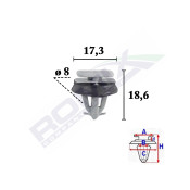 CLIPS FIXARE PENTRU IVECO DAILY 2006 -  8X18.6MM GRI - SET 10 BUC