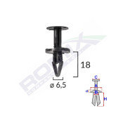 CLIPS FIXARE PENTRU FORD, OPEL 6.5X18MM NEGRU SET 10BUC