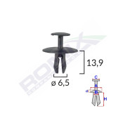 CLIPS FIXARE PENTRU CITROEN/PEUGEOT 6.5X13.9MM - NEGRU SET 10 BUC