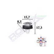 CLIPS FIXARE ELEMENTE EXTERIOR PENTRU FORD TRANSIT 2014 -  8.5X17.3MM ALB - SET 10 BUC