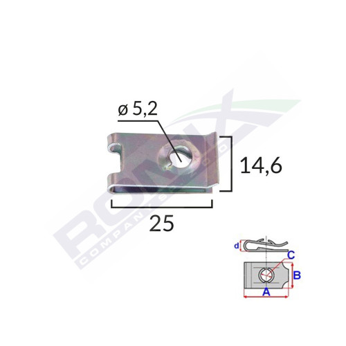 CLIPS METALIC FIXARE  PENTRU GRUP VAG SI UNIVERSAL SET 10 BUC