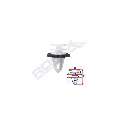 CLIPS TAPITERIE PENTRU FORD 9.6X21.9MM ALB - SET 10 BUC