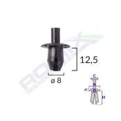 CLIPS FIXARE ELEMENTE ROATA PENTRU DACIA RENAULT - NEGRU SET 10 BUC