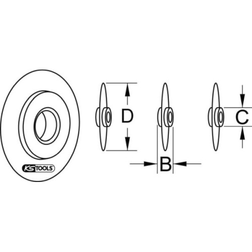 ROATA TAIETOARE DE REZERVA PENTRU APARAT DE DEBITAT TEVI. METAL.  18.2 X 3 MM