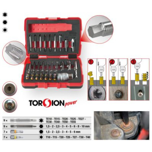 1/4 + 10 MM SET EXTRACTOR SURUBURI CU CAP HEXAGONAL. 34 PIESE