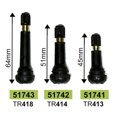 VALVE PENTRU ANVELOPE TR413 45MM - SET 100BUC JBM