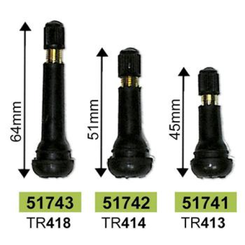 VALVE PENTRU ANVELOPE TR414 51MM - SET 100BUC JBM